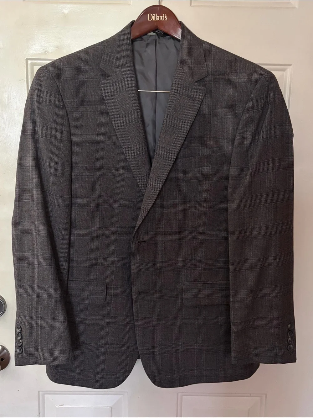 Jos. A. Bank signature collection 100% wool gray Plaid Sport Coat blazer Sz 42R